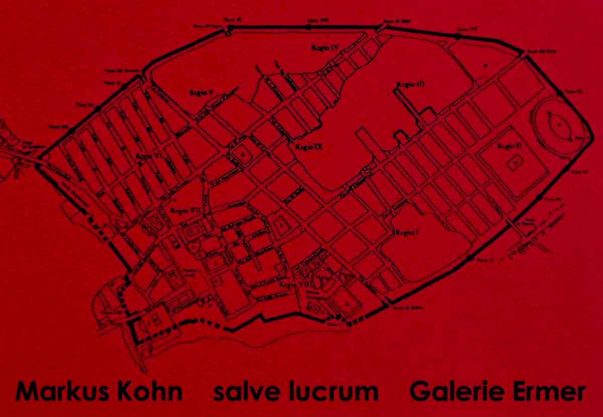 Pompeii projekt - Einladungskarte mit Stadtplan des antiken Pompeji